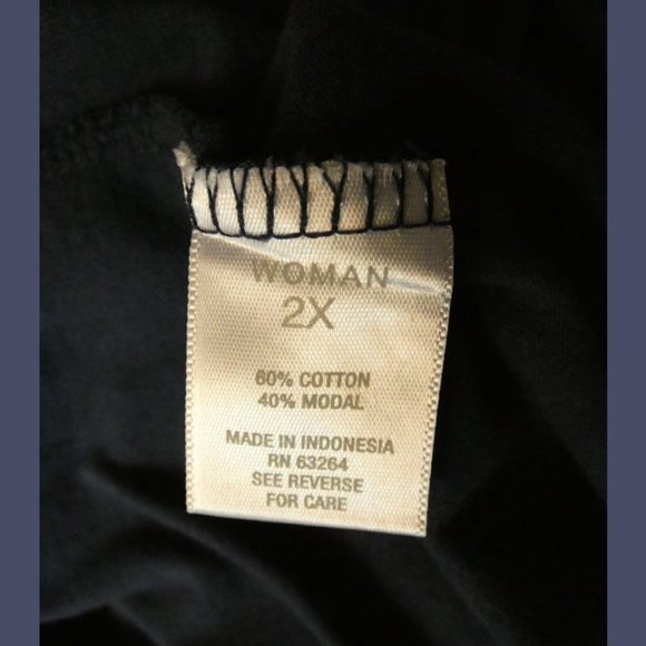 Navy Blue Westport Top Three Quarter Sleeves 2X - Picture 8 of 8